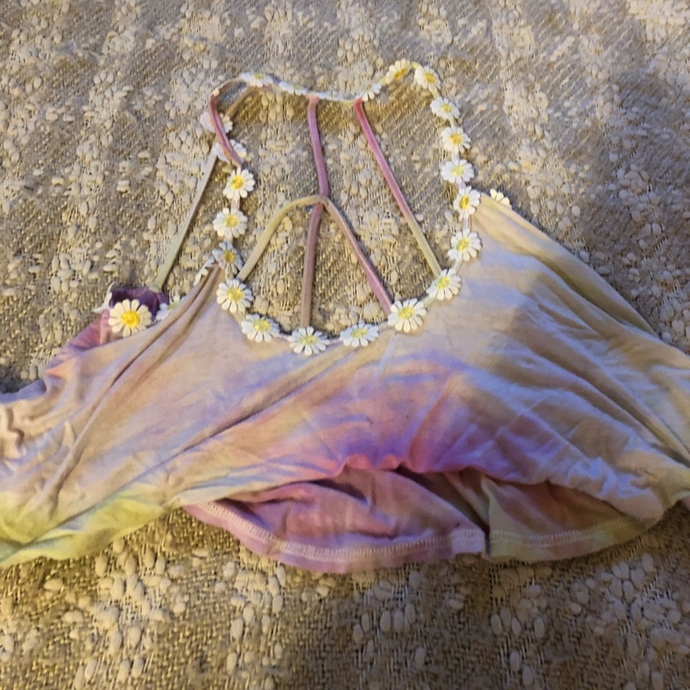 Floral tie dye crop top